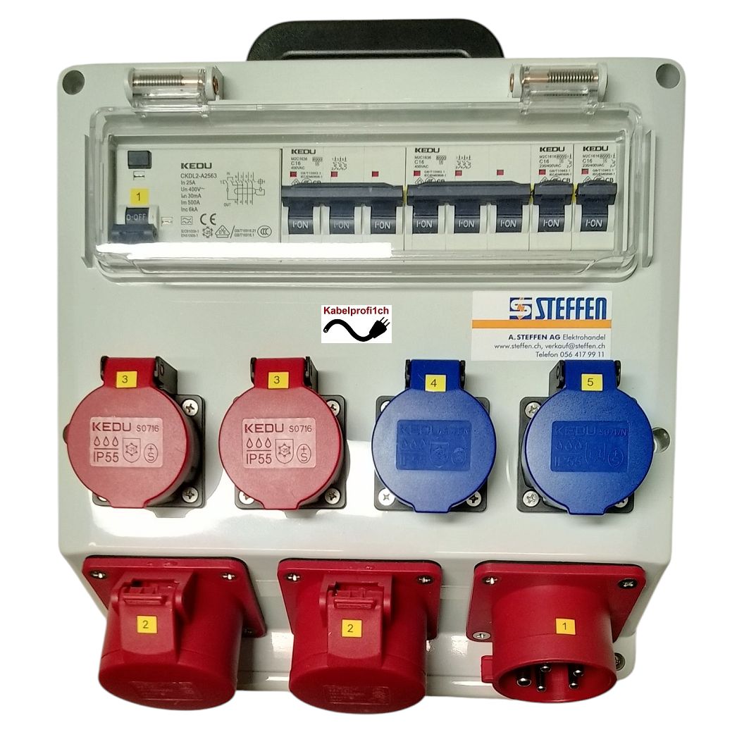 Stromverteiler 16A - 11kW IP44/IP55