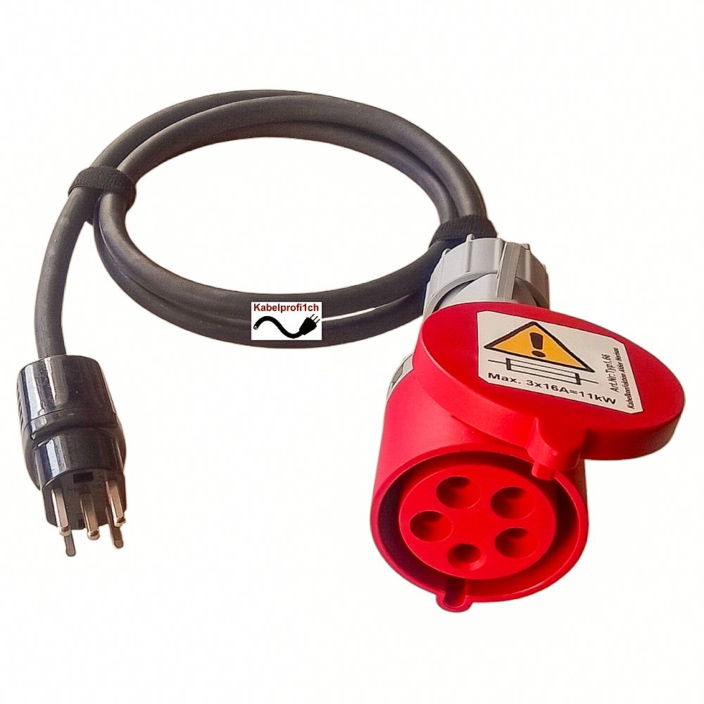 Stromadapter T25 IP20 auf CEE32-5 IP44 diverse Längen mit PVC Kabel ab 65.90.-