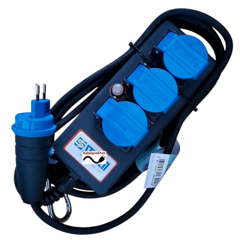 Steckdosenleiste 3-fach T13 IP55 mit 3m Kabel Schlagfest