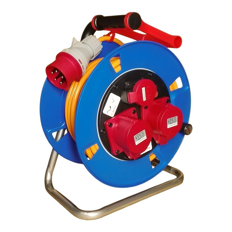 Kabelrolle CEE16-5 IP44 +T25 IP55  mit Purkabel 5x2,5mm2 div. Längen ab 199.-