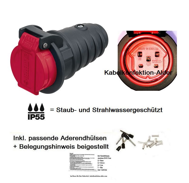 Kupplung T25 IP55 Staub- und Strahlwassergeschützt für Innen und Aussenanwendung SN441011