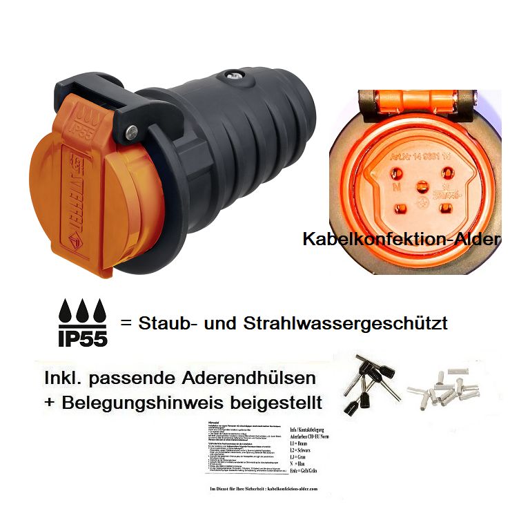 Kupplung T15 IP55 Staub- und Strahlwassergeschützt für Innen und Aussenanwendung SN441011