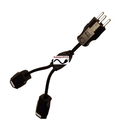 Stecker T23-16A auf CH T23 IP20 Doppelkupplung für Innenanwendung kurz nur 25cm