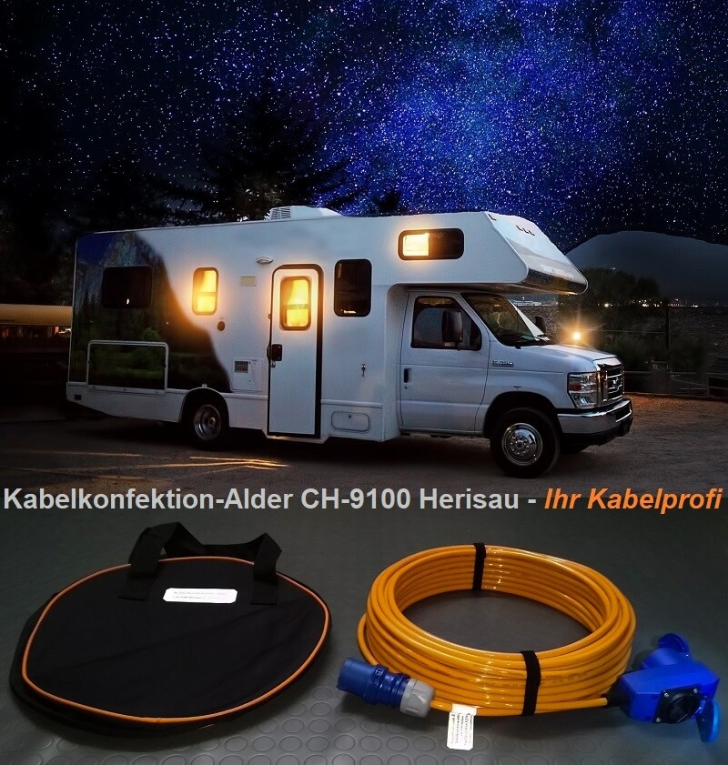 Caravankabel 25m CEE16-3 Pur 3x2,5mm2 +T23 inkl. Kabeltasche