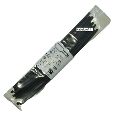 Schrumpfschlauch 3,2mm zu 1,6mm 2:1 schrumpfend schwarz 10-er Pack