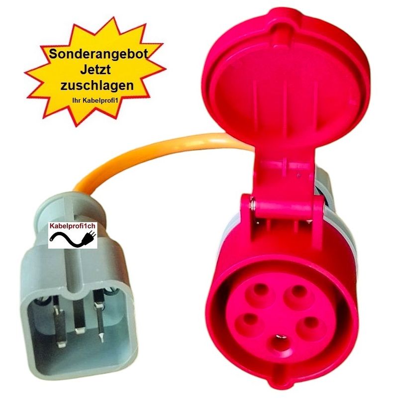Aktion Adapter J15-5polig Stecker auf CEE16-5 Kupplung div. Längen ab 59.90
