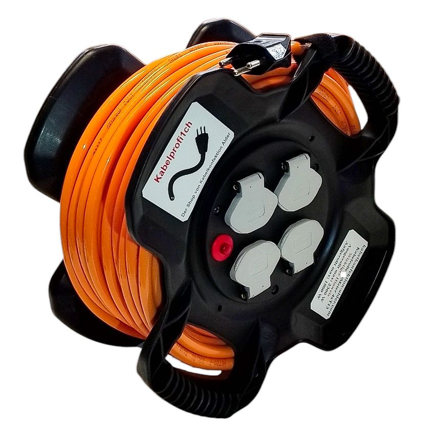 Hand Kabelrolle T12 schlagfest aus Hartgummi mit Purkabel 3x1,5mm2 ab 69.90.-