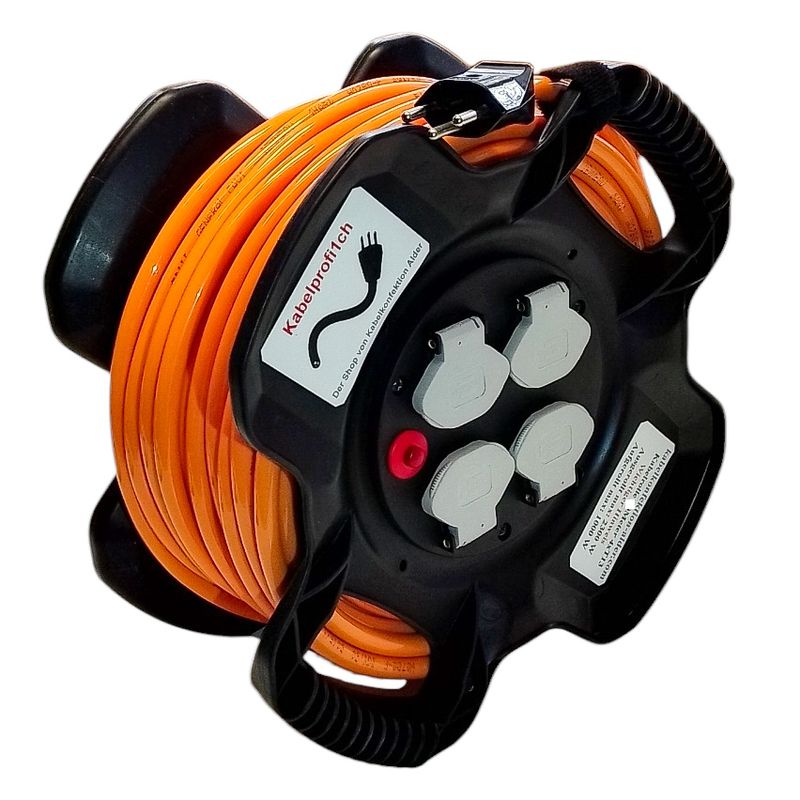 Hand Kabelrolle T12 schlagfest aus Hartgummi mit Purkabel 3x1,5mm2 ab 69.90.-