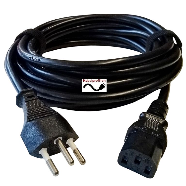 Geräteanschlusskabel 5Meter T12 auf C13 3x1,5mm2 IP20