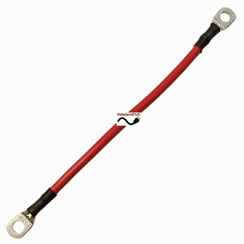 Batteriekabel Anlasserkabel Fly 16mm2 rot kurz bis 95A mit Rohrkabelschuh M8 beidseitig ab 15.-