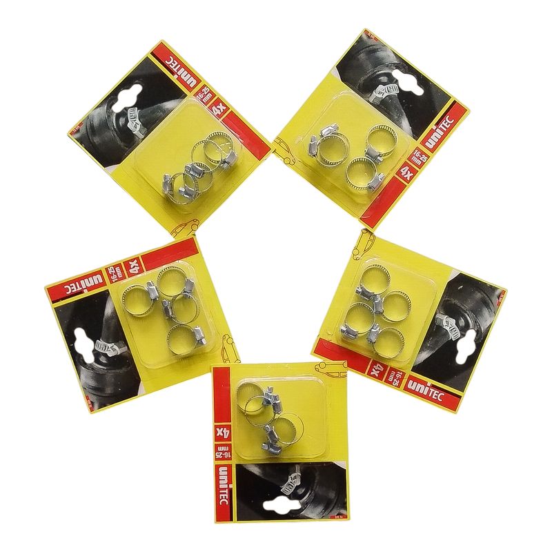 20 Stück Schlauchbriden, Schlauchschellen 16-25mm (5-Set)