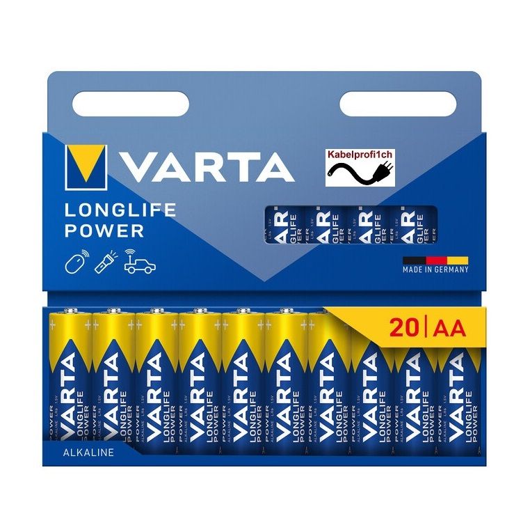 20-er Pack Varta AA Longlife Batterien 1,5Volt