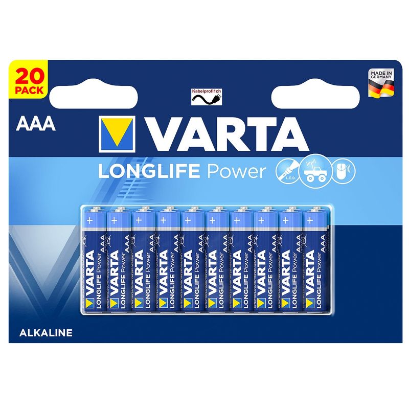 20-er Pack Varta AAA Longlife Batterien 1,5Volt 20-er Pack Varta AAA Longlife Batterien 1,5Volt