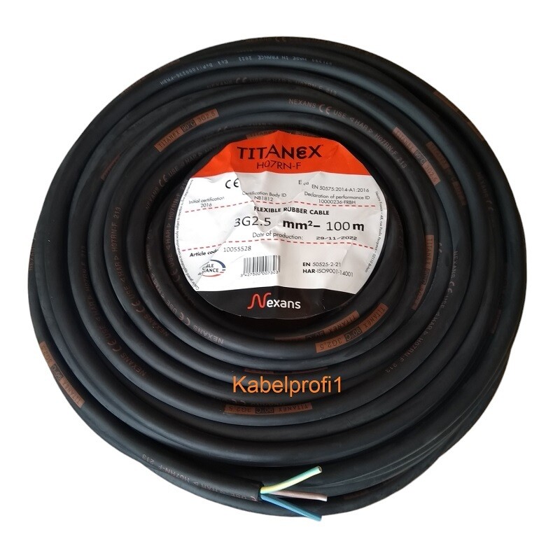 TITANEX 3x1,5mm2 ® PREMIUM Kabel H07RN-F Preis pro Meter nur 2.40