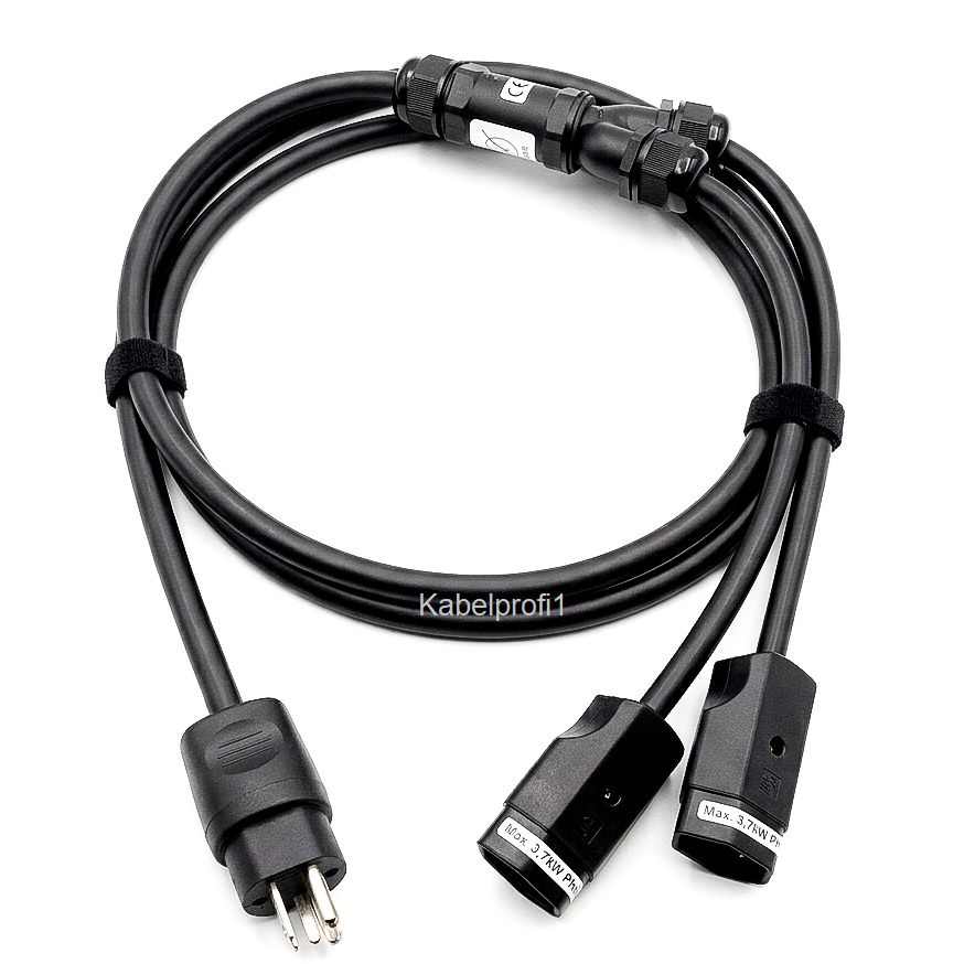 Y Kabel T25 auf 2xT23 16A  IP20 für Innenanwendung, div.Längen