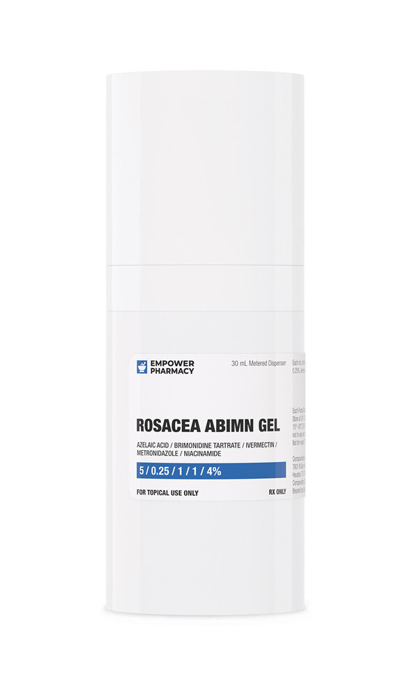 Rosacea ABIMN Gel (Azelaic Acid / Brimonidine Tartrate / Ivermectin / Metronidazole / Niacinamide 5/0.25/1/1/4%) 30 mL Pump with E-Visit EMPOWER PHARMACY