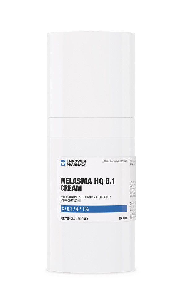 Melasma HQ 8.1 EXTRA STRENGTH Cream (Hydroquinone / Tretinoin / Azelaic Acid / Hydrocortisone 8/0.1/15/1%) 30 mL Pump with E-Visit EMPOWER PHARMACY