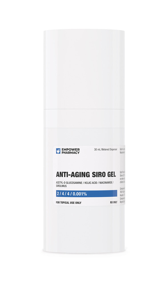 Anti-Aging Siro Gel (Acetyl-D Glucosamine / Kojic Acid / Niacinamide / Sirolimus 2/4/4/0.001%) 30 mL Pump with Service Fee EMPOWER PHARMACY