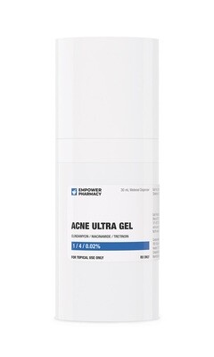Acne Ultra Gel (Clindamycin/Niacinamide/ Tretinoin 1/4/0.02%) 30g Pump with Service Fee EMPOWER PHARMACY