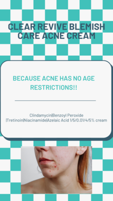 CLEAR REVIVE BLEMISH CARE Acne Cream (Clindamycin/Benzoyl Peroxide/Tretinoin/Niacinamide/Azelaic Acid) with Service Fee  STRIVE PHARMACY