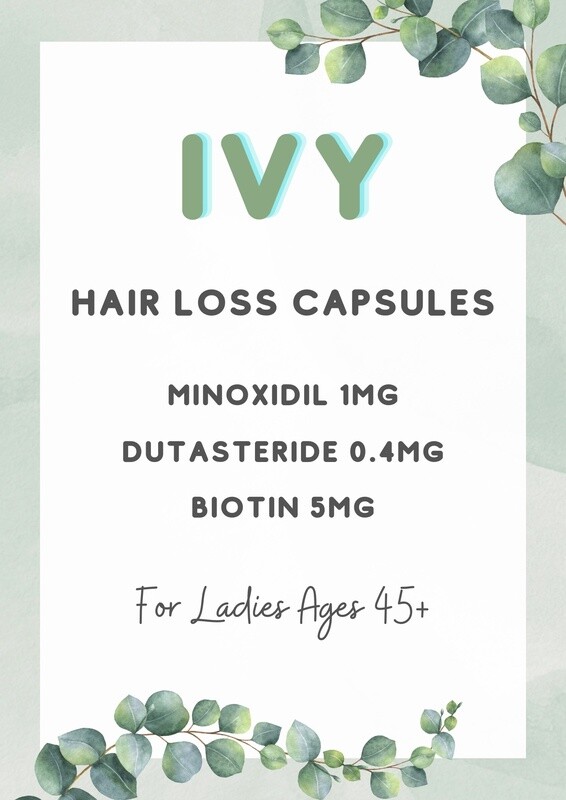 IVY HAIR LOSS CAPSULES for Women Ages 45+ (Minoxidil/Dutasteride/Biotin) with Service Fee STRIVE PHARMACY