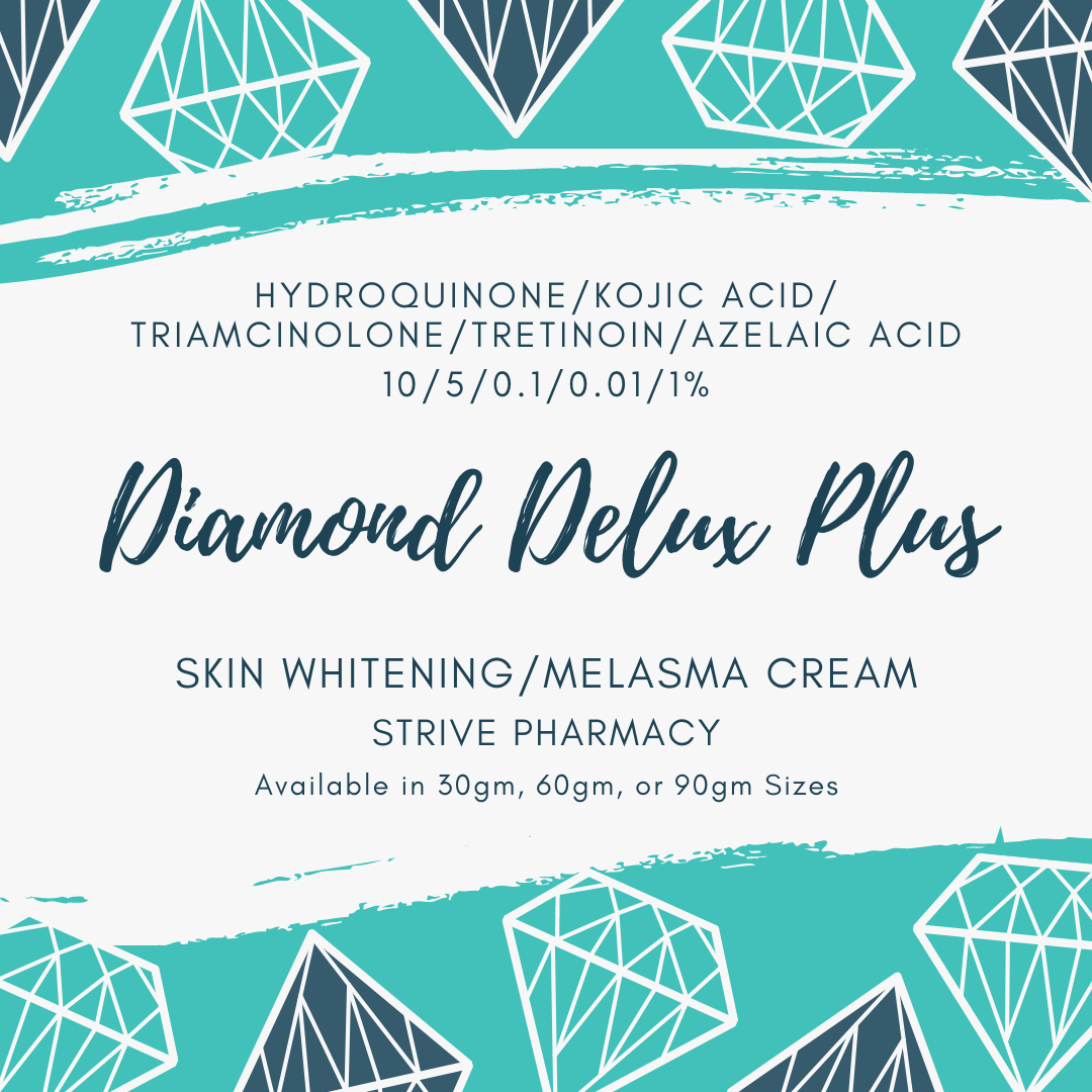 Melasma Diamond DeLux PLUS Cream (Hydroquinone/Kojic Acid/Triamcinolone/Tretinoin/Azelaic Acid 10/5/0.1/0.01/1%) with Service Fee  STRIVE PHARMACY
