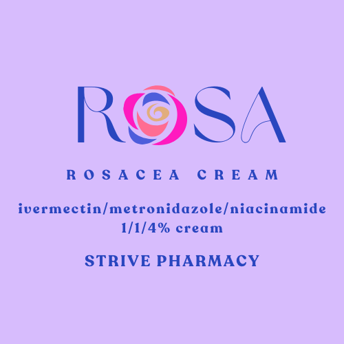 Rosacea Rosa Cream (Ivermectin / Metronidazole / Niacinamide 1/1/4%) with Service Fee  STRIVE PHARMACY