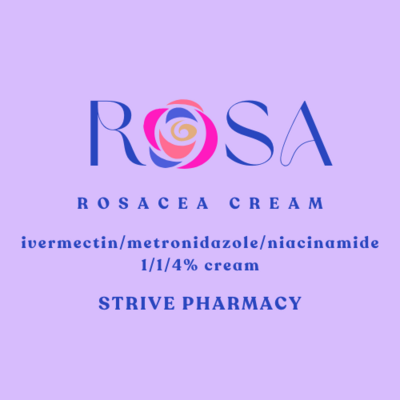 Rosacea Rosa Cream (Ivermectin / Metronidazole / Niacinamide 1/1/4%) with Service Fee  STRIVE PHARMACY