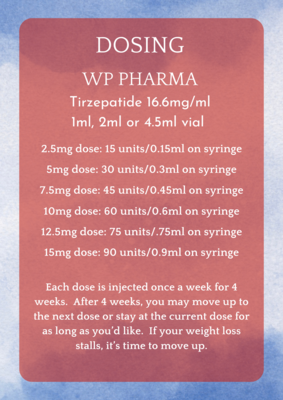 Tirzepatide 16.6mg/ml SC Injection with E-Visit WP PHARMA LABS