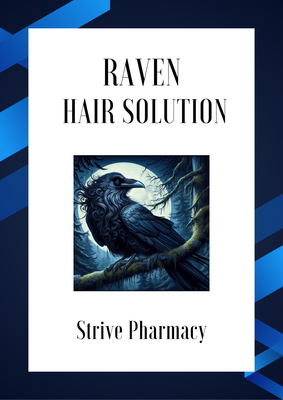 RAVEN (Minoxidil/Finasteride/Tretinoin/Vitamin E/Fluocinolone) HAIR SOLUTION 50ml Bottle with Service Fee  STRIVE PHARMACY