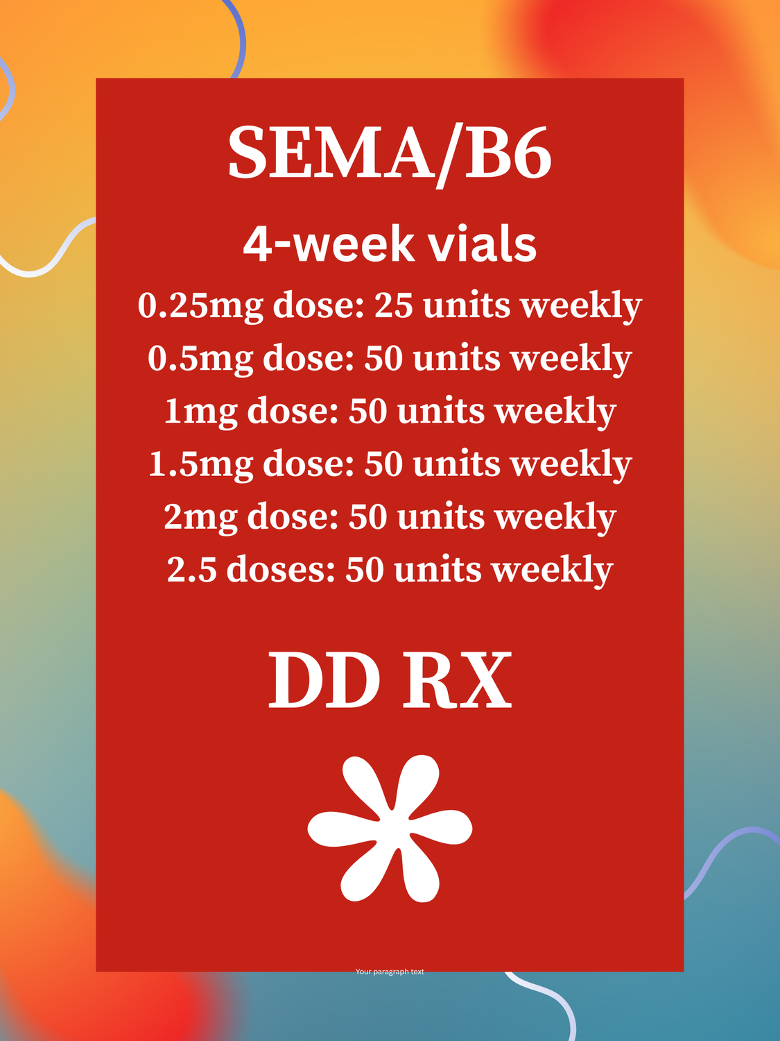 SEMA/B6 SC Injection with Service Fee  DD RX PHARMACY