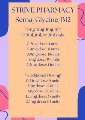 Sema/Glycine/B12 5mg/5mg/1mg/ml Injections with Service Fee  STRIVE PHARMACY