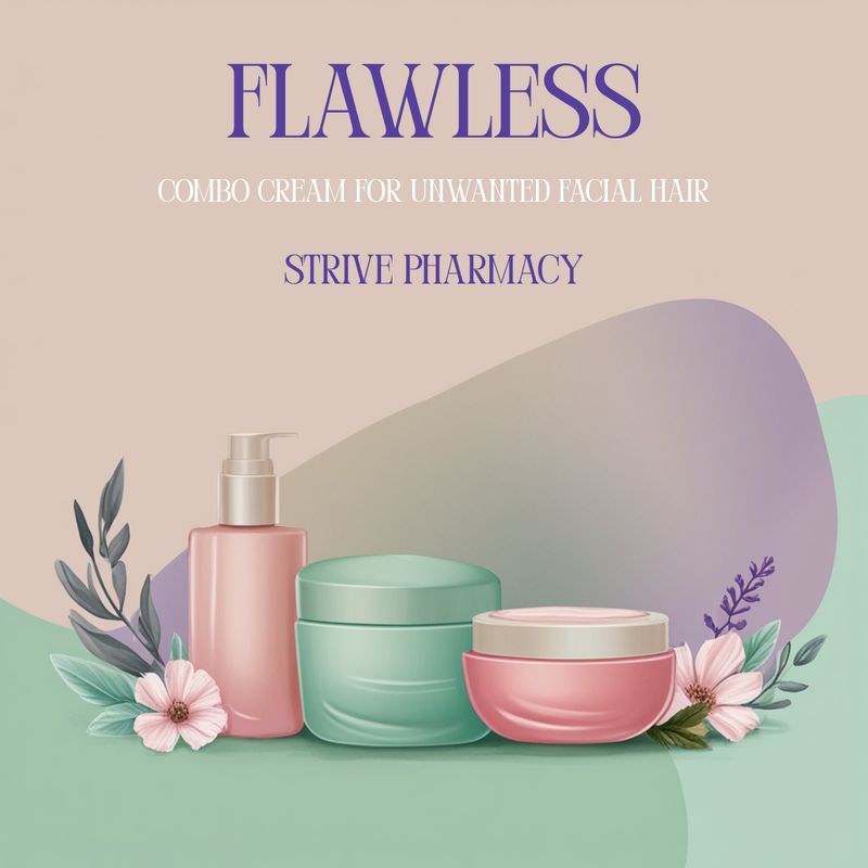 FLAWLESS FACIAL HAIR CREAM (Azelaic Acid / Metformin / Progesterone / Spironolactone 1/5/41/5%) with Service Fee  STRIVE PHARMACY