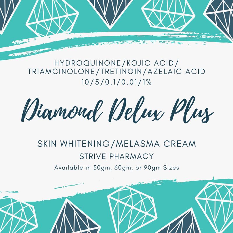 Melasma Diamond DeLux PLUS Cream (Hydroquinone/Kojic Acid/Triamcinolone/Tretinoin/Azelaic Acid 10/5/0.1/0.01/1%) Service Fee  STRIVE PHARMACY