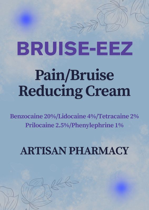 BRUISE-EEZ Pain/Bruise Reducing Cream for SC/IM injections 100g Service Fee ARTISAN PHARMACY (RUSH TX)