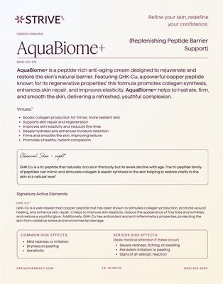 AQUABIOME+ GHK-Cu 3% Replenishing Peptide Barrier Cream Service Fee  STRIVE PHARMACY