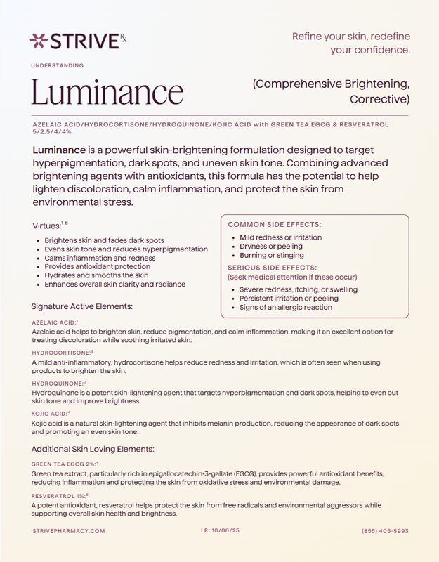 LUMINANCE Brightening/Correcting Cream Service Fee  STRIVE PHARMACY