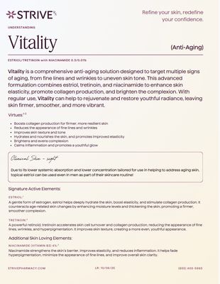 VITALITY Anti-Aging Cream Service Fee  STRIVE PHARMACY