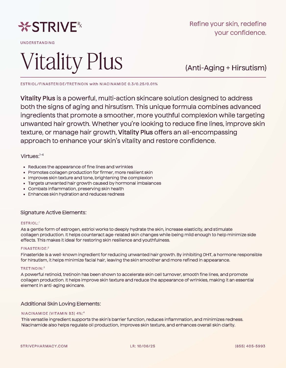 VITALITY PLUS Anti-Aging/Hirsutism Cream Service Fee  STRIVE PHARMACY
