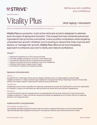 VITALITY PLUS Anti-Aging/Hirsutism Cream Service Fee  STRIVE PHARMACY