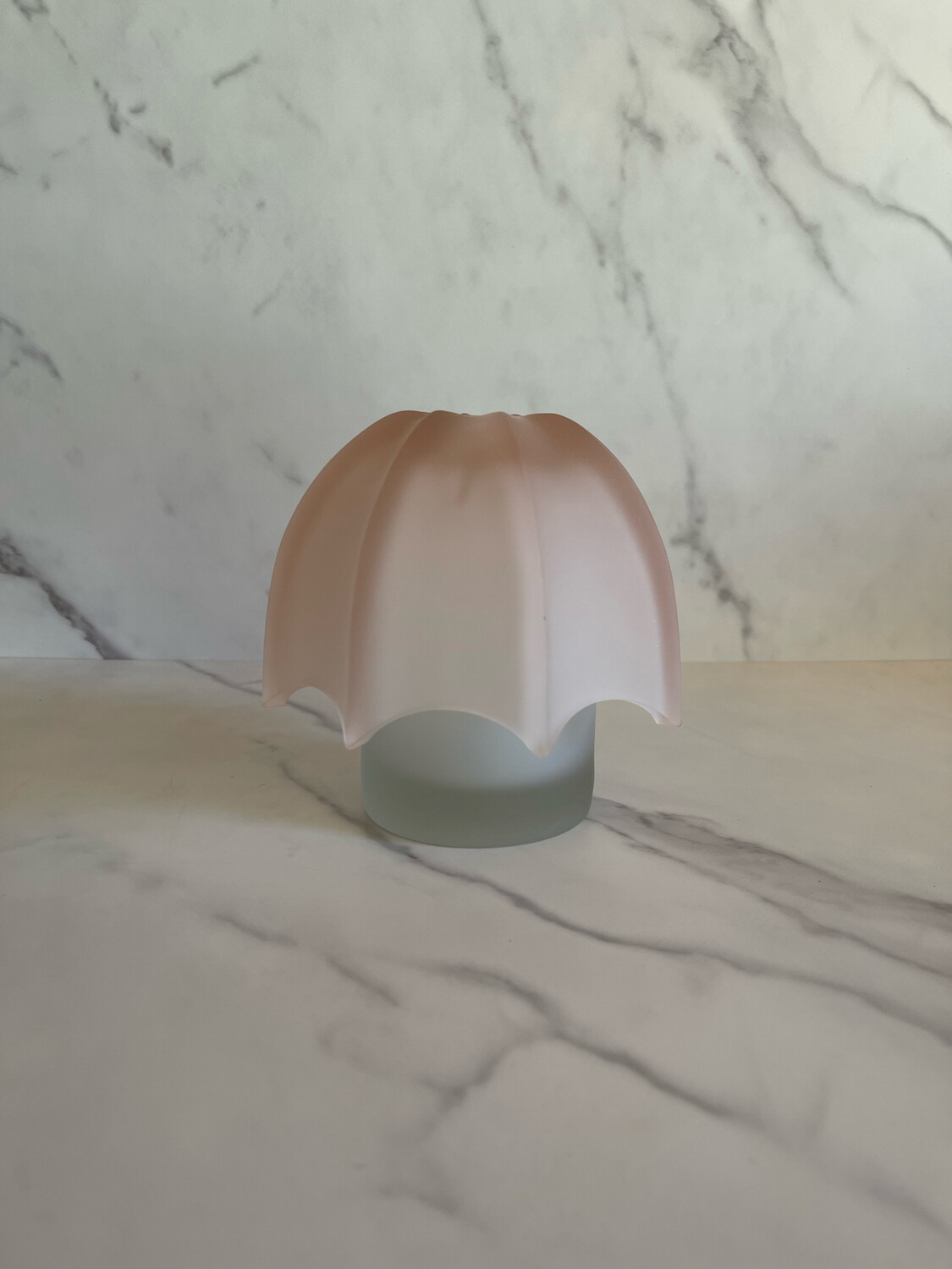 Art Deco Glass Umbrella Shade And Votive Holder Set