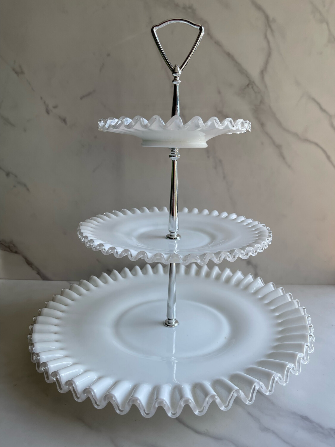 Fenton Silver Crest Tidbit Tray (3-Tier)