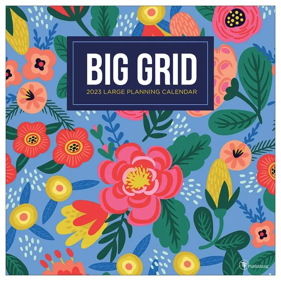 2023 Big Grid - Floral Wall Calendar