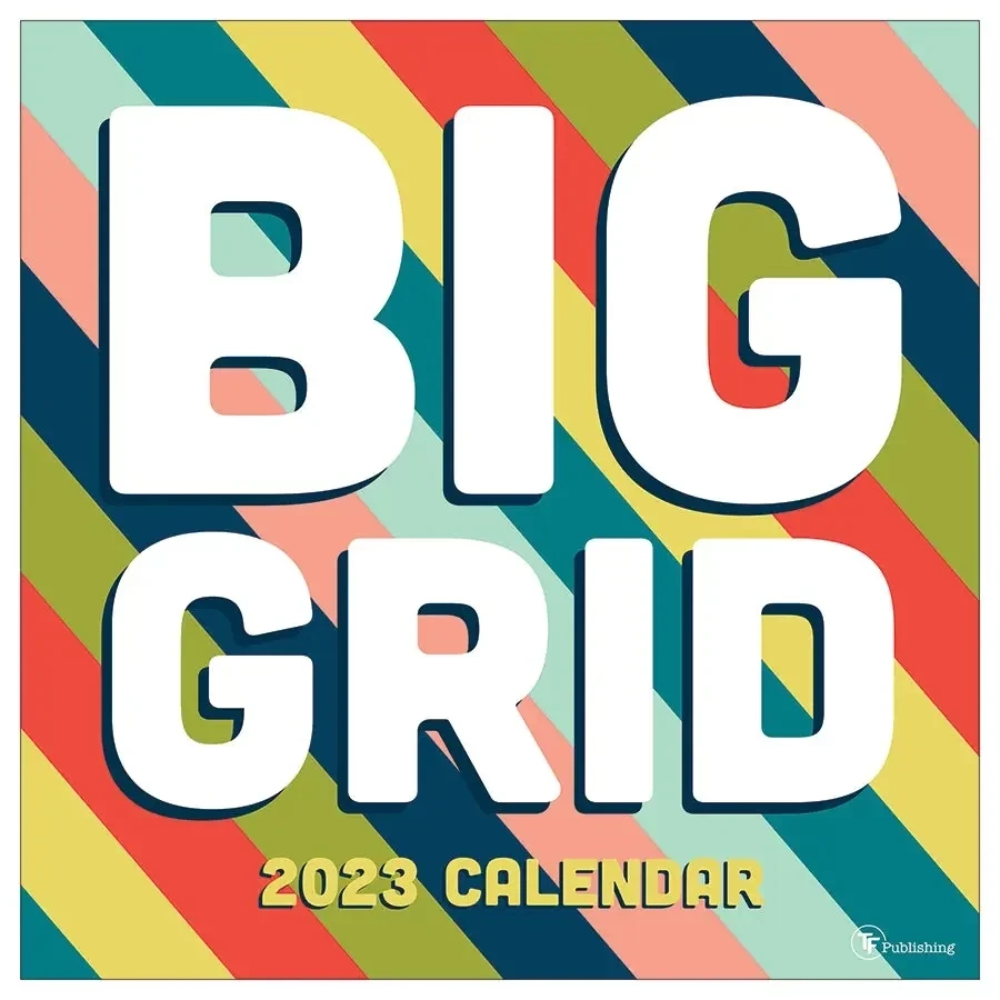 2023 Big Grid - Rainbow Blocks Wall Calendar