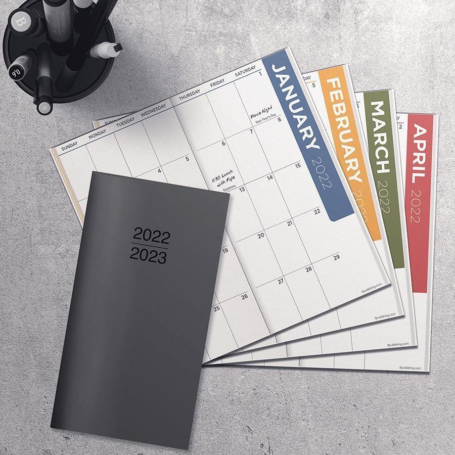 Charcoal 2 year Pocket Monthly Planner