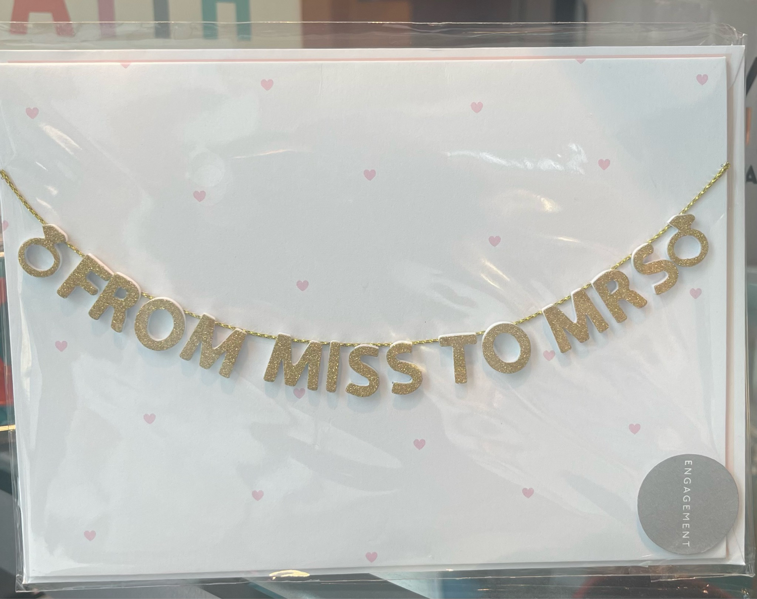 From Miss to Mrs Gold Banner Card