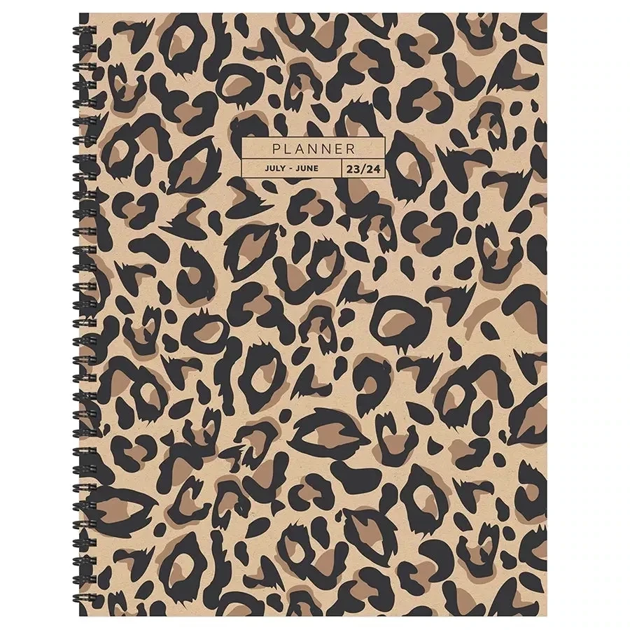 July 2023 - June 2024 Animal Print Large Weekly Monthly Planner