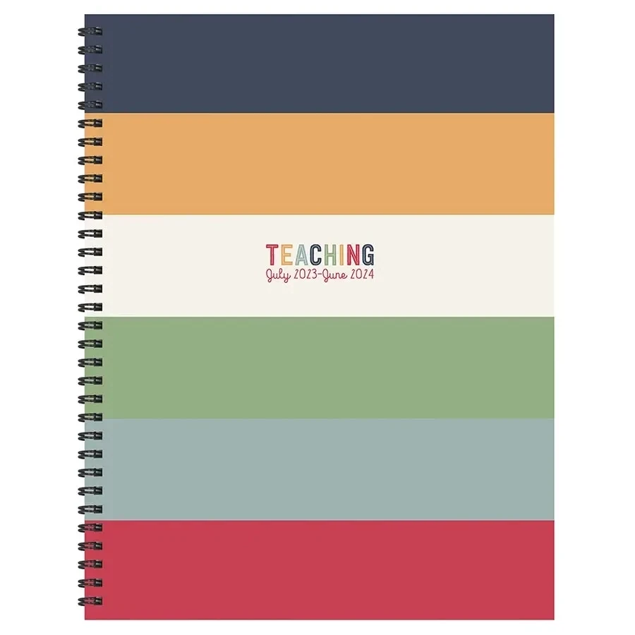 July 2023 - June 2024 Striped Teacher Planner Lesson Plan Book