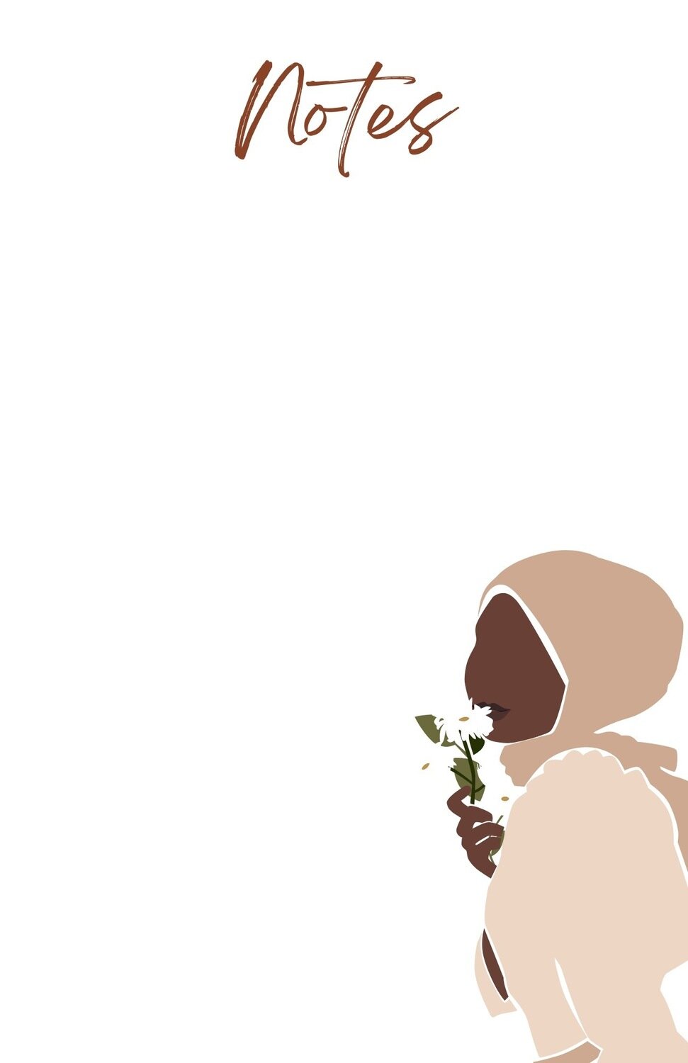 Muslimah with FLowers Notepads