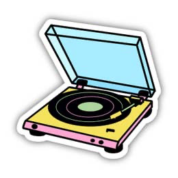 Record Player Aesthetic Sticker